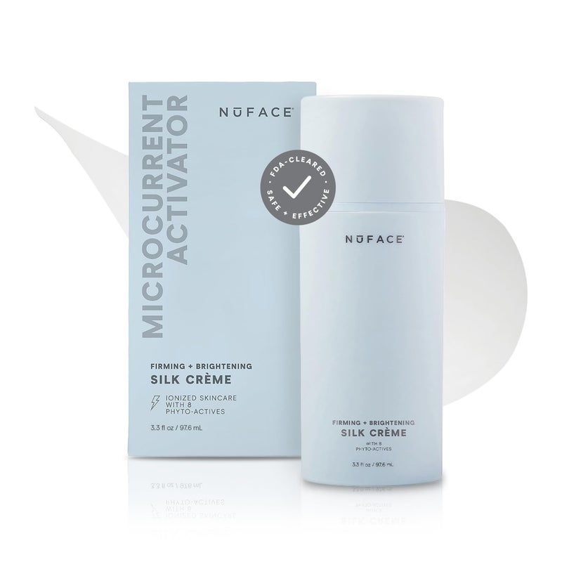 سيروم تنشيط كريم حرير NuFACE لتفتيح وشد البشرة موصل للطاقة الدقيقة مدعوم بـ IonPlex و 8 مكونات نباتية نشطة وحمض الهيالورونيك لتعزيز نتائج جهاز الوجه بالطاقة الدقيقة 33 أونصة